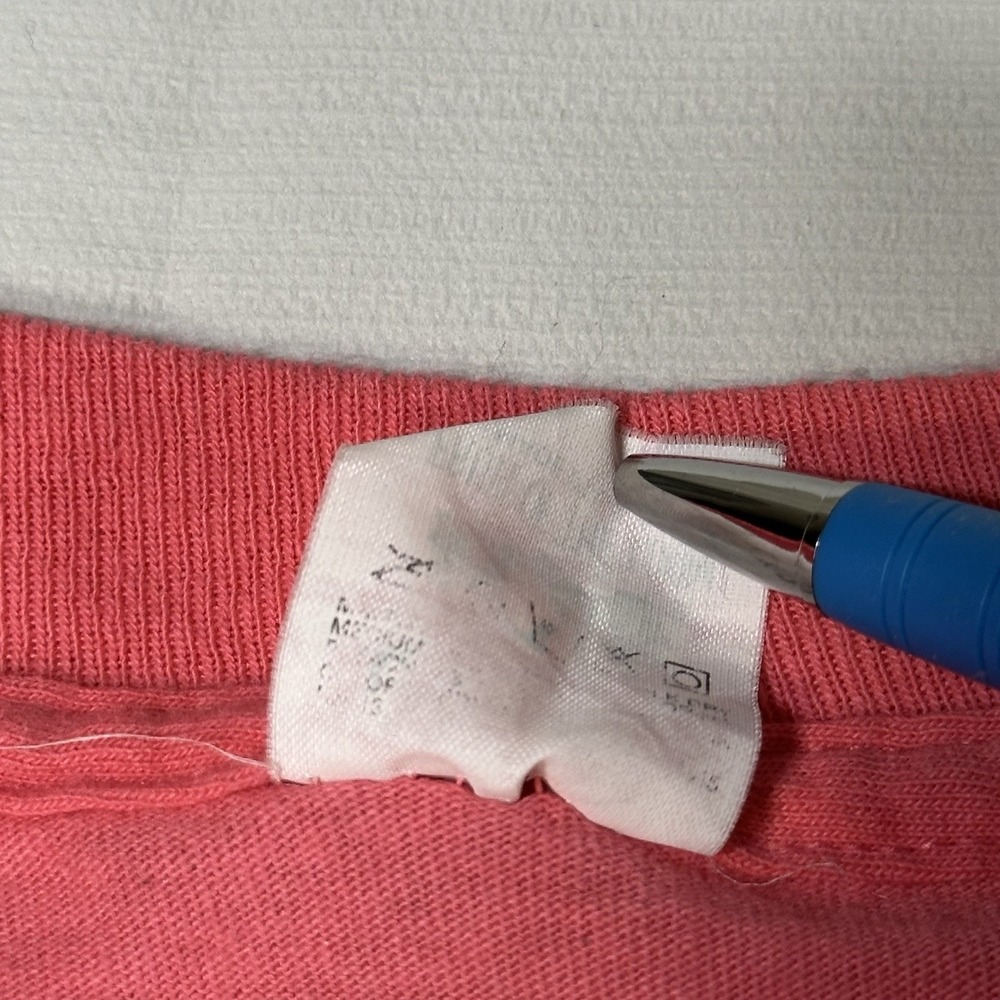 Vintage Pocket T-Shirt Fruit Of The Loom Single Stitch Pink Large Unisex - Picture 8 of 10